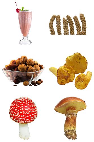 精品蘑菇核桃饮品免扣素材设计