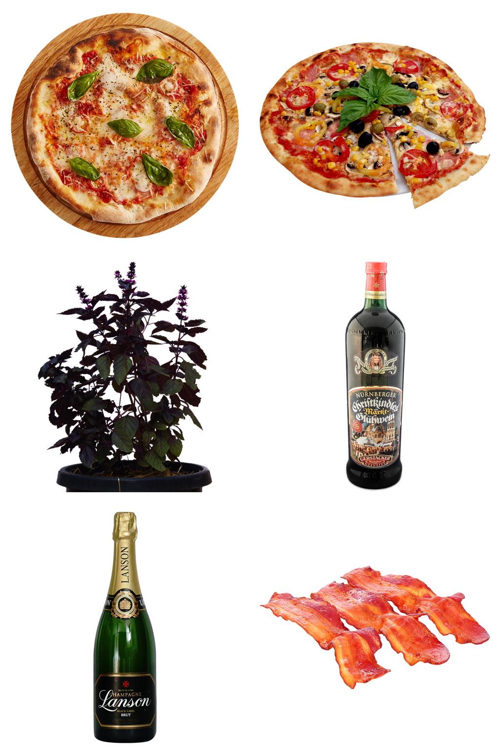 披萨红酒树木牛肉免抠素材设计素材