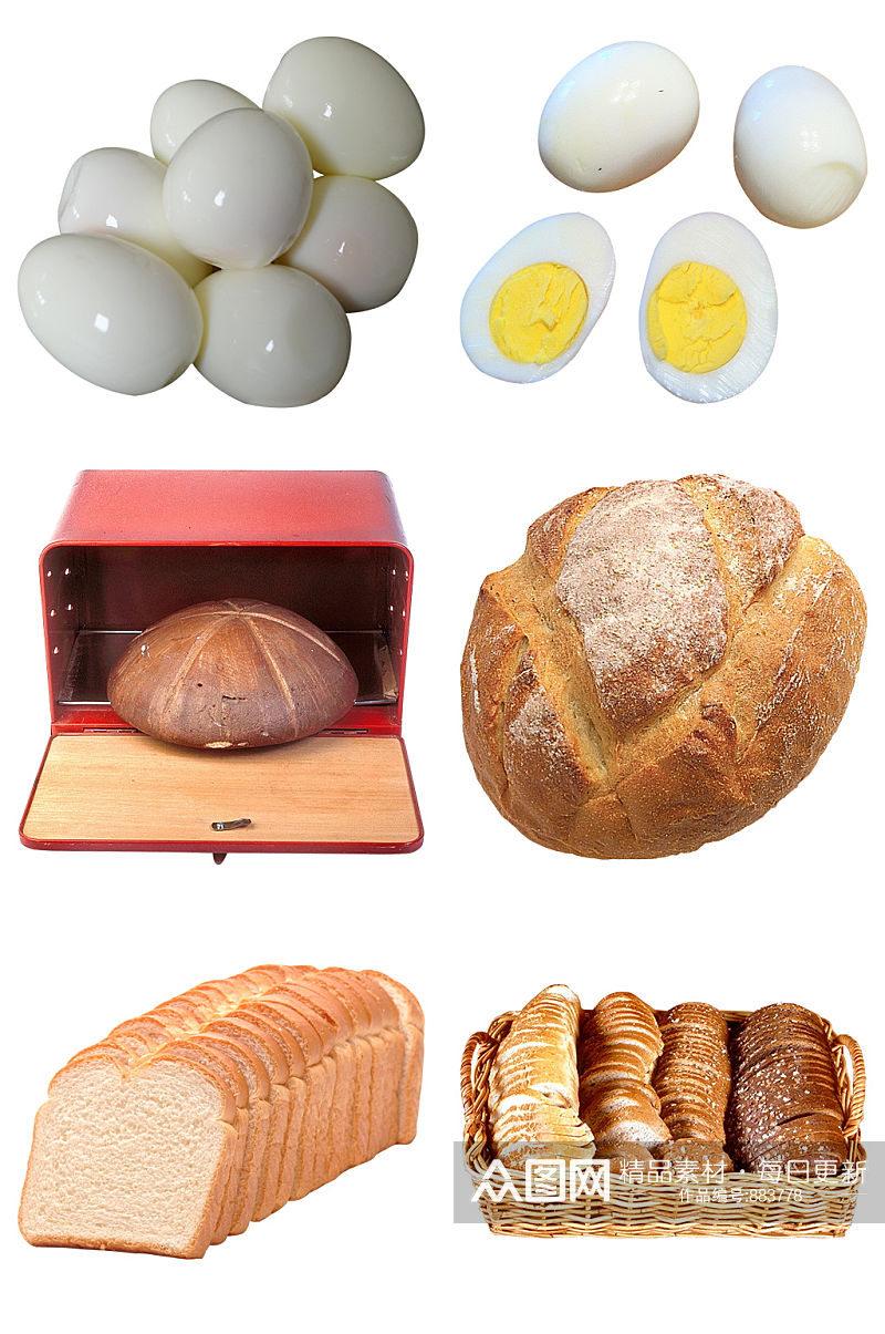 精品面包鸡蛋鸭蛋美食免抠设计素材