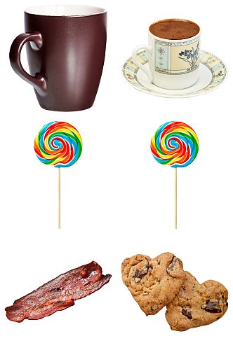 精品咖啡棒棒糖饼干免抠素材设计
