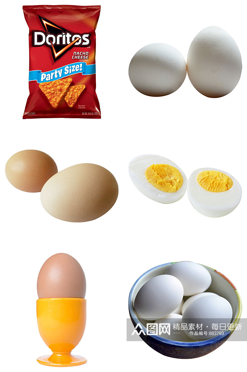 精品鸡蛋薯片免抠素材设计素材