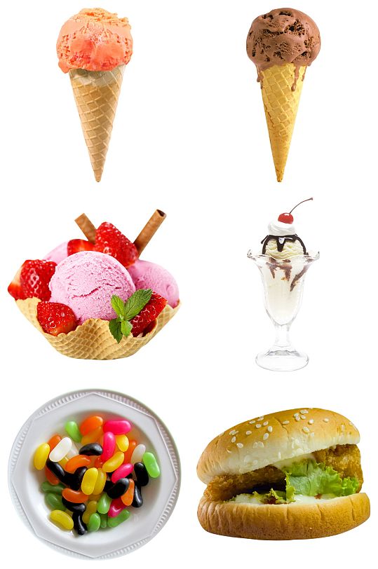 精品冰淇淋汉堡糖果免抠素材设计