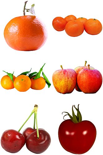 橘子苹果车厘子西红柿素材