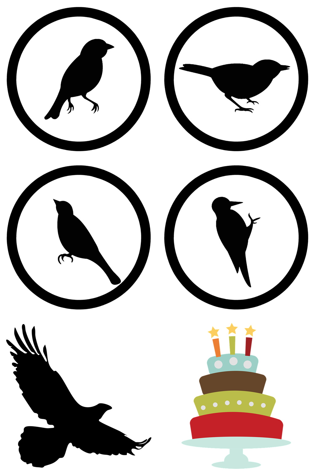 小鸟雄鹰生日蛋糕免抠素材设计素材