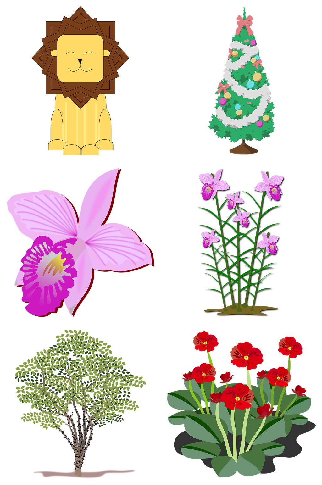 精品狮子花草免抠素材设计素材