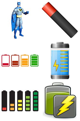 蝙蝠侠和电池免扣素材设计
