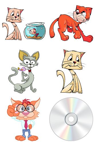 卡通小猫免抠素材设计