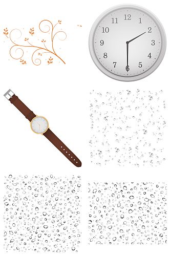 钟表手表花纹水滴免抠素材设计