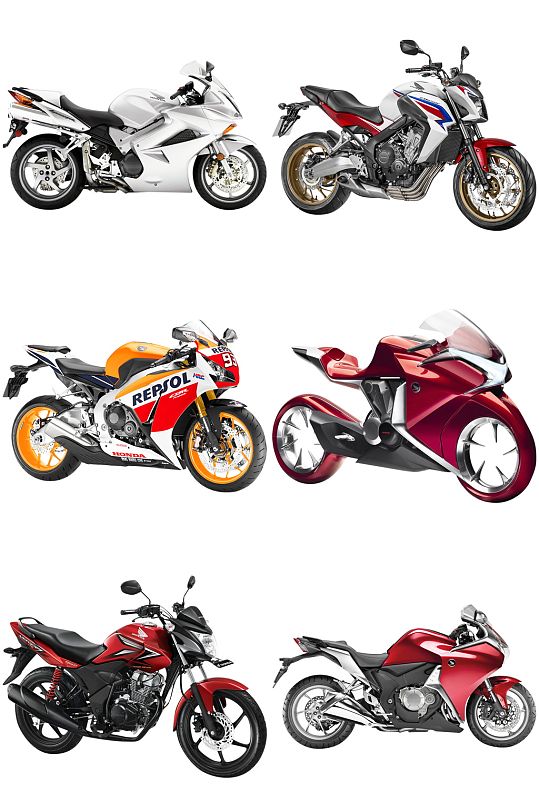 精美彩色摩托车设计元素-众图网