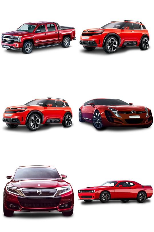 精品红色SUV轿车汽车免抠素材设计