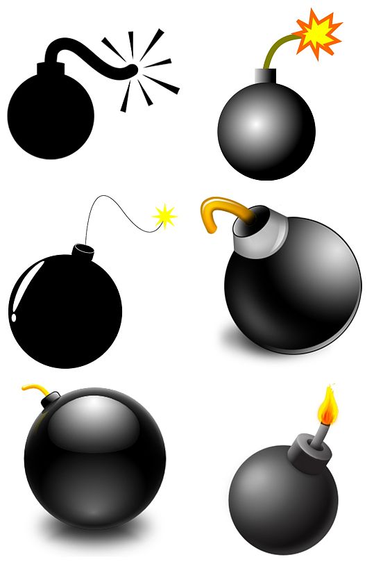 创意炸弹爆炸物矢量素材