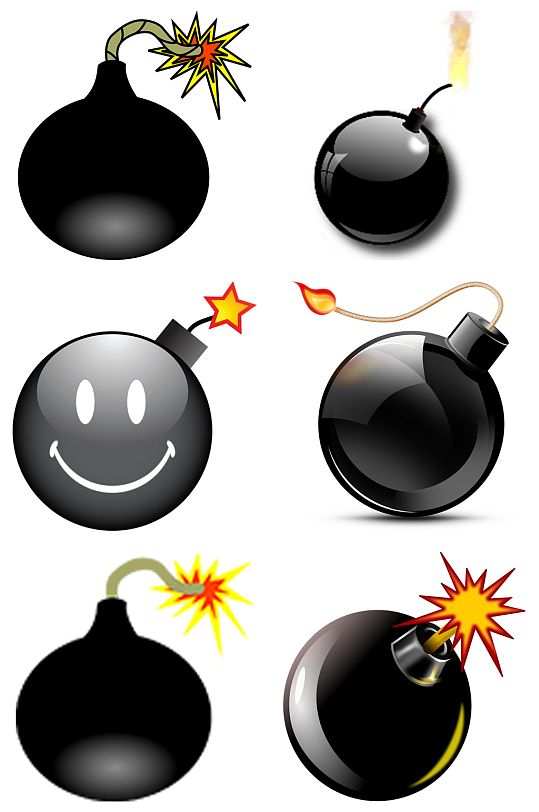 卡通笑脸地雷免抠素材-众图网