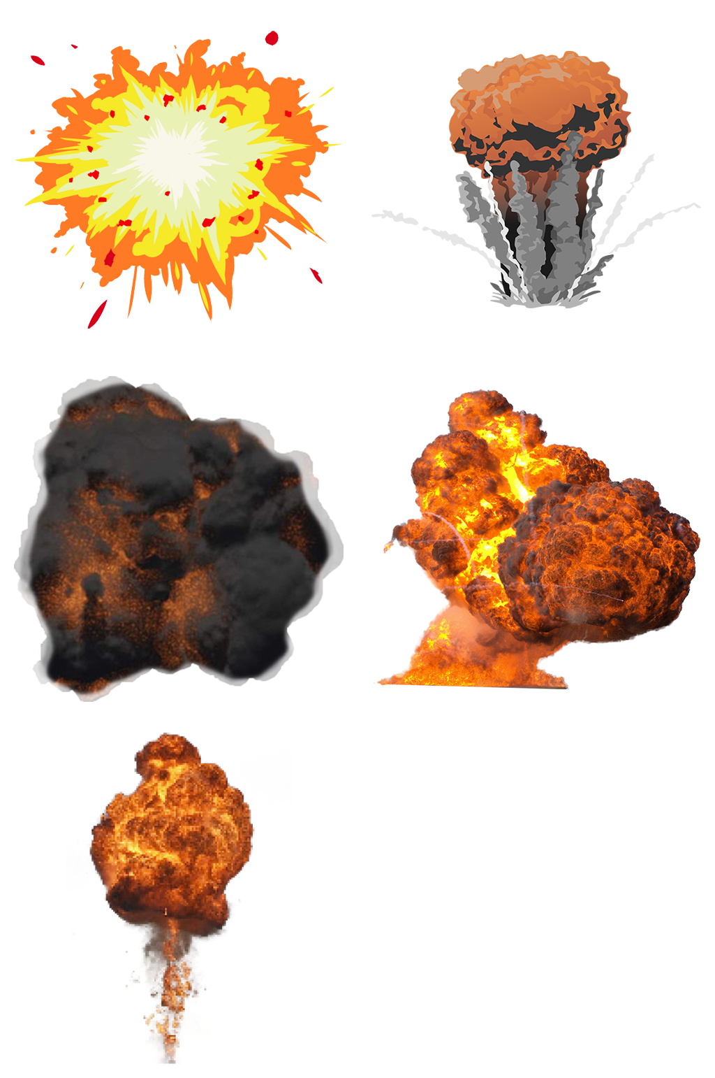 火焰爆炸蘑菇云免抠素材设计素材