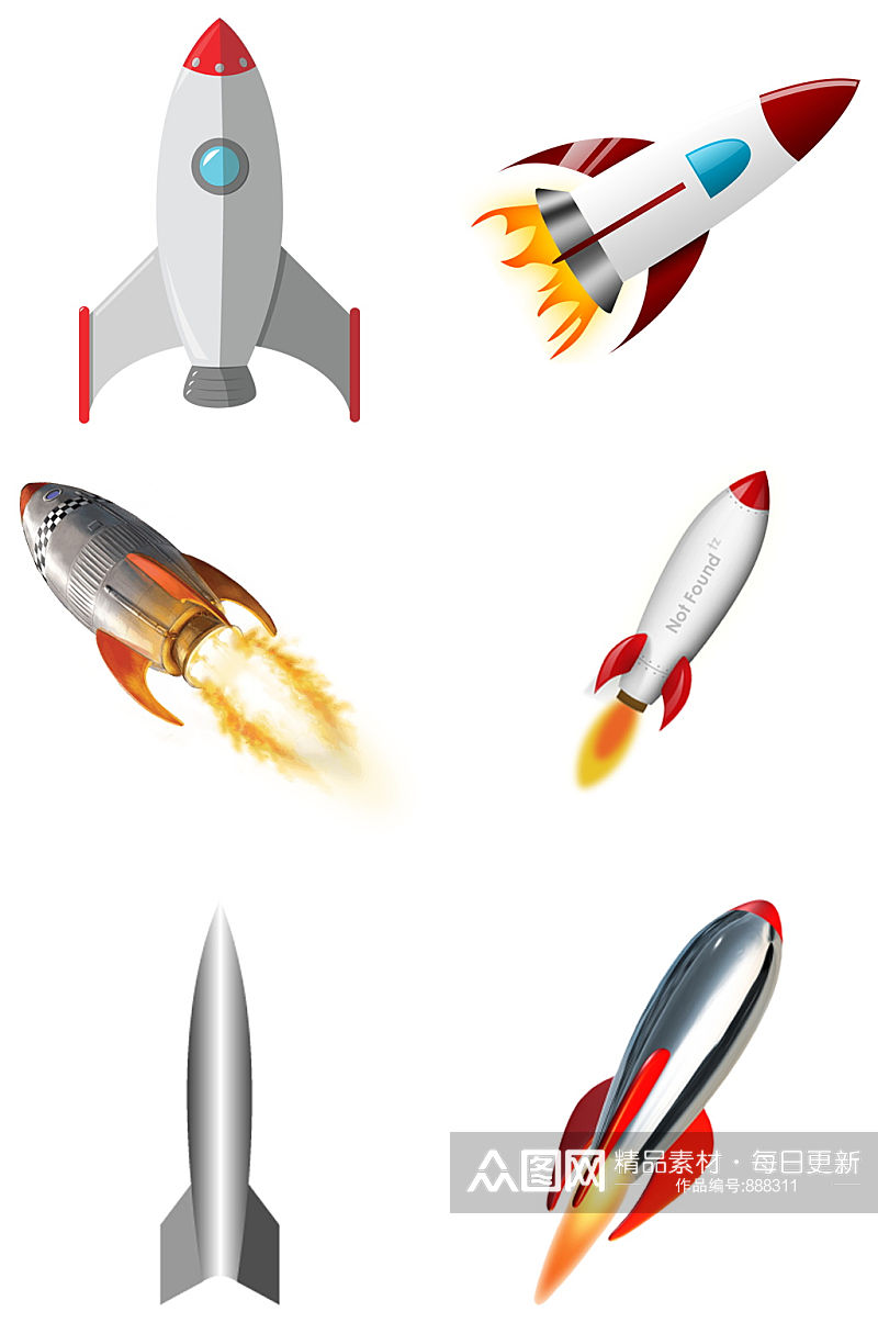火箭图形免抠素材设计 航天太空素材素材