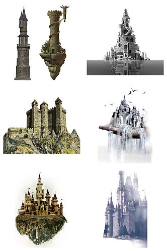 精品欧洲古城堡免抠素材设计