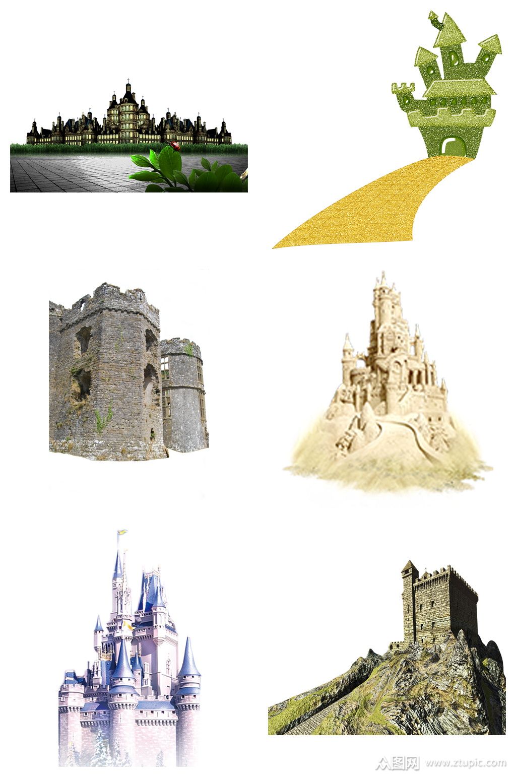 精品古堡建筑免抠素材