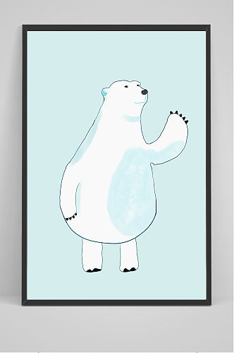 北极熊手绘插画设计