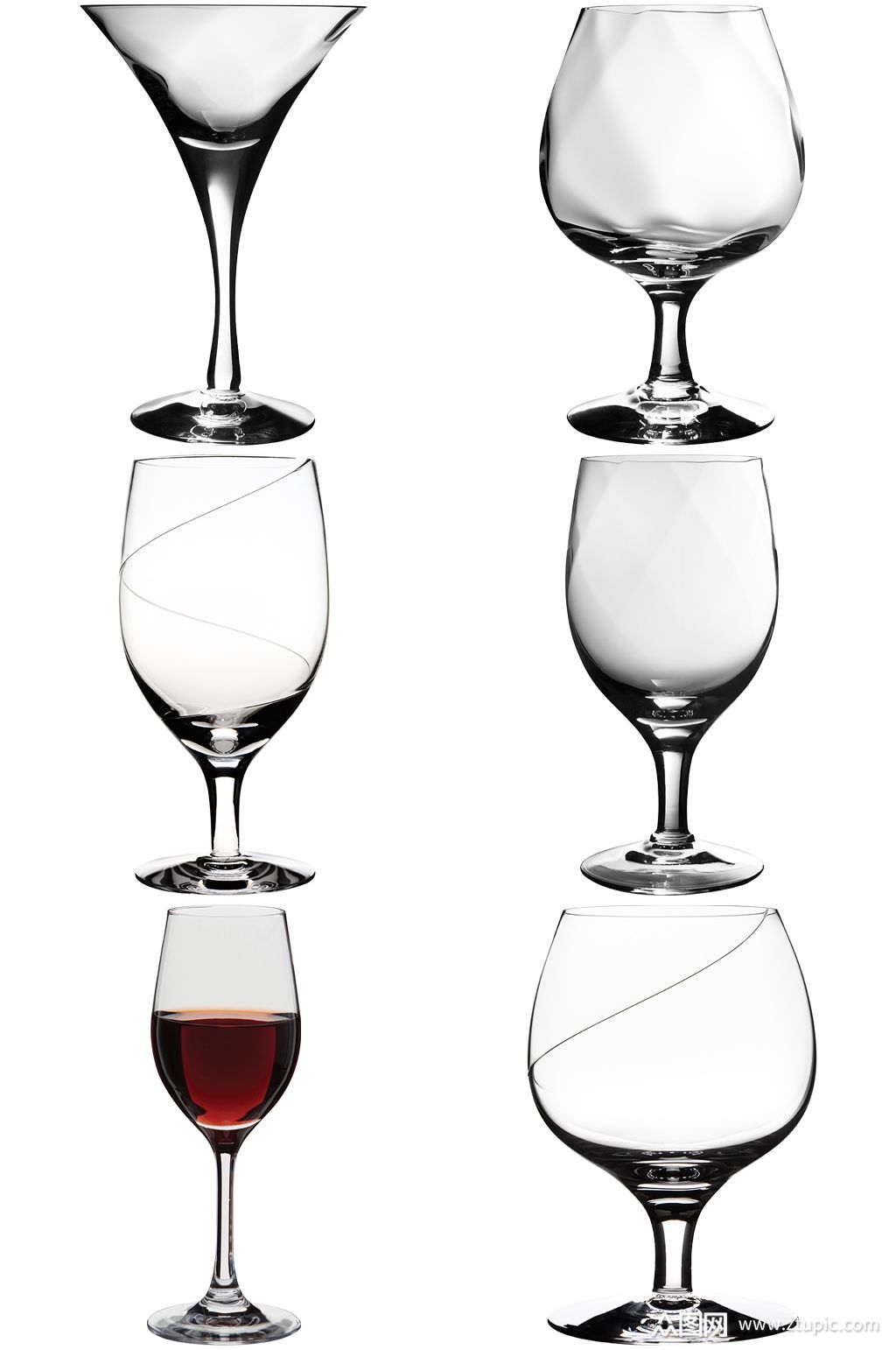 玻璃高脚杯设计素材