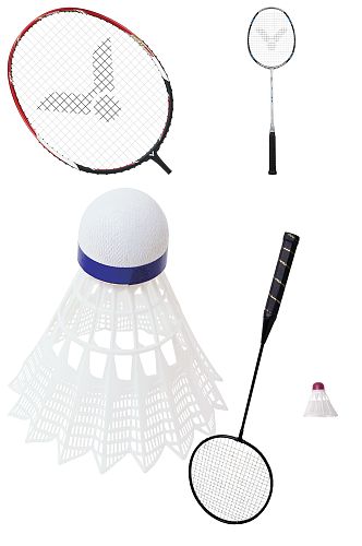 羽毛球和羽毛球拍免抠素材设计