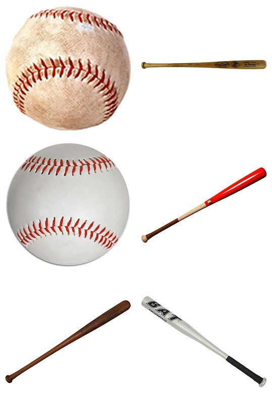 精品棒球和棒球棒免抠素材设计