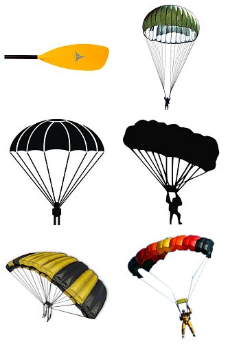 精品冒险运动降落伞免抠素材设计
