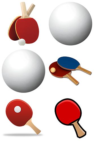 极品卡通乒乓球免抠素材设计