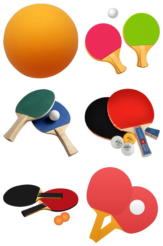 极品卡通乒乓球免抠素材设计