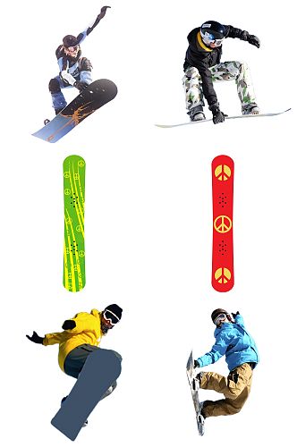 精品滑雪板免抠素材设计