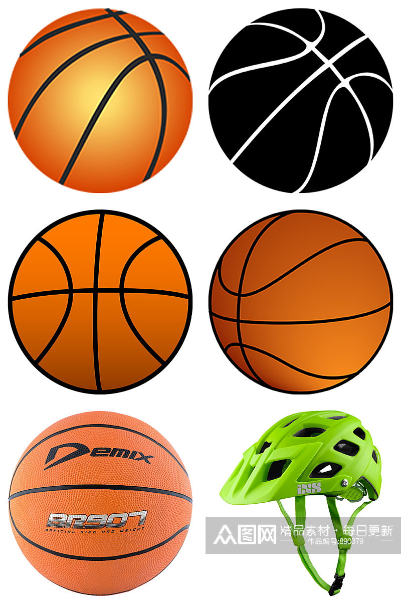 精品篮球自行车帽免抠素材设计素材