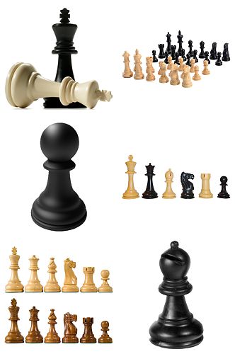 精品国际象棋全套免抠素材设计