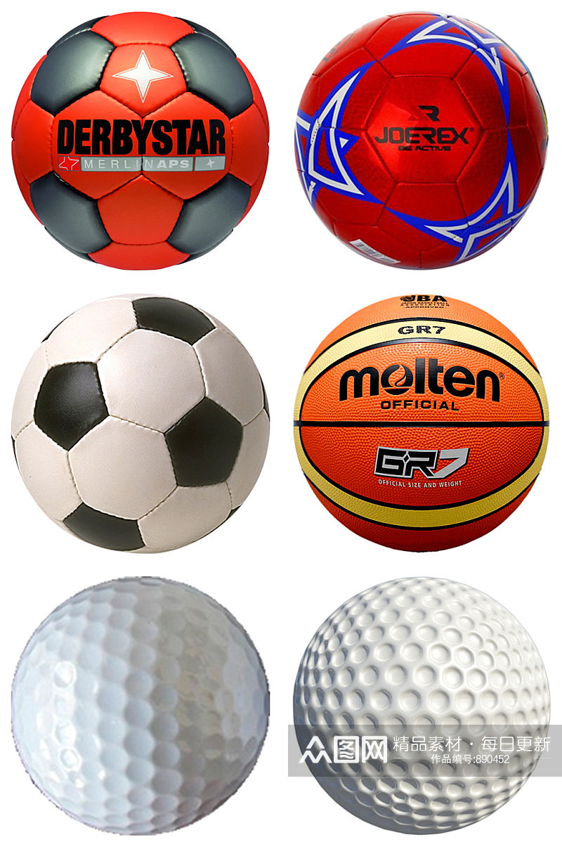 精品足球篮球保龄球高尔夫球免抠素材设计素材