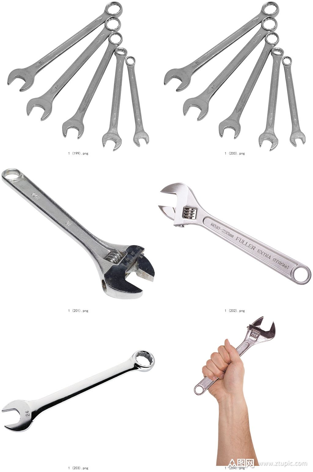 精品多款扳手免抠素材设计
