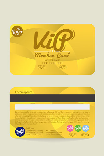 黄色VIP贵宾卡模板设计