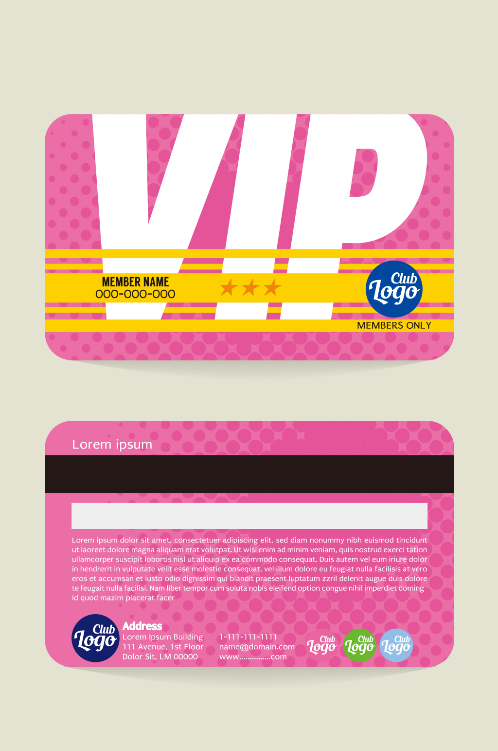 粉色vip会员卡模板设计模板下载