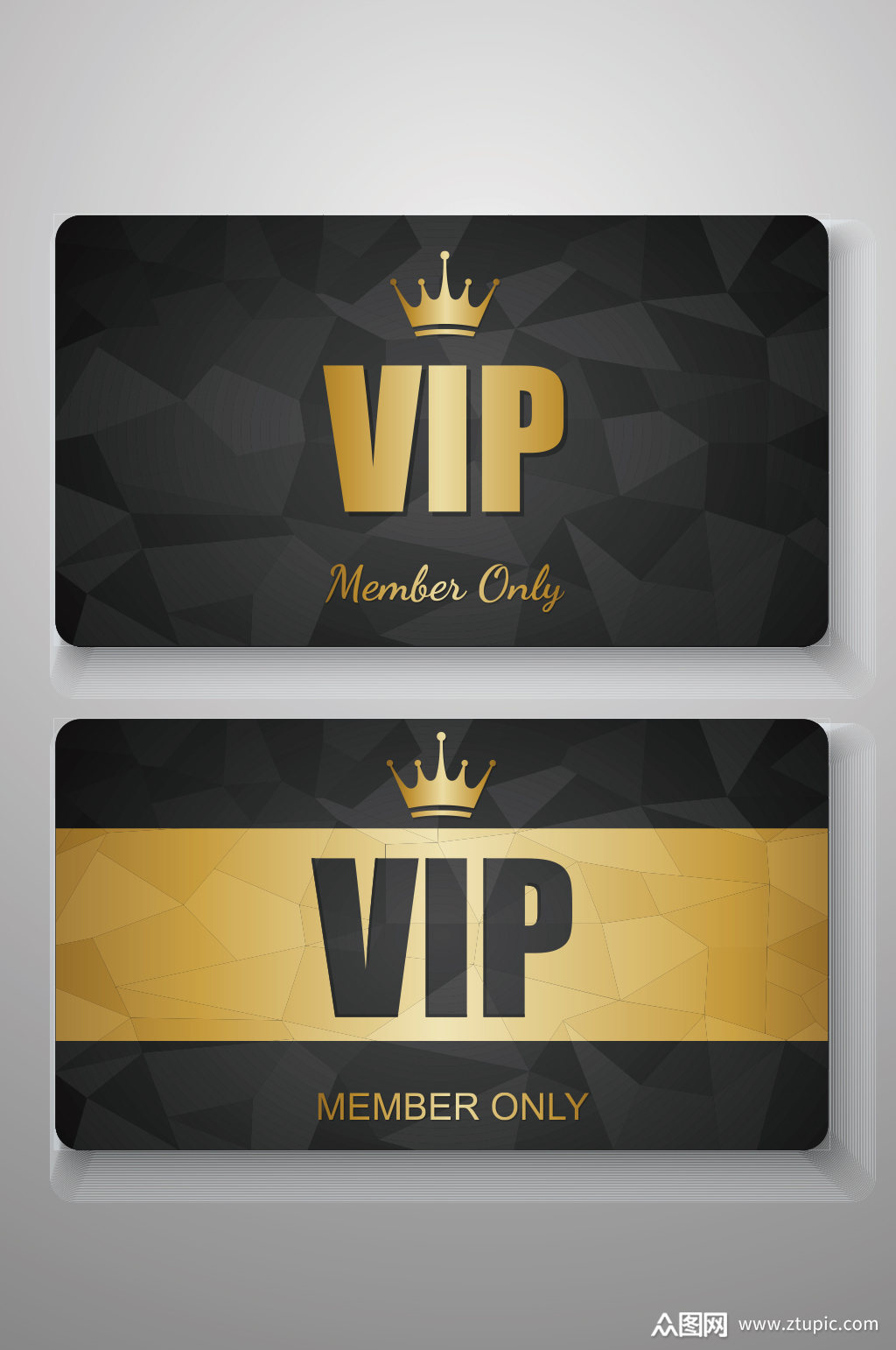 经典几何图形黑金vip会员卡模板下载-编号929699-众图网