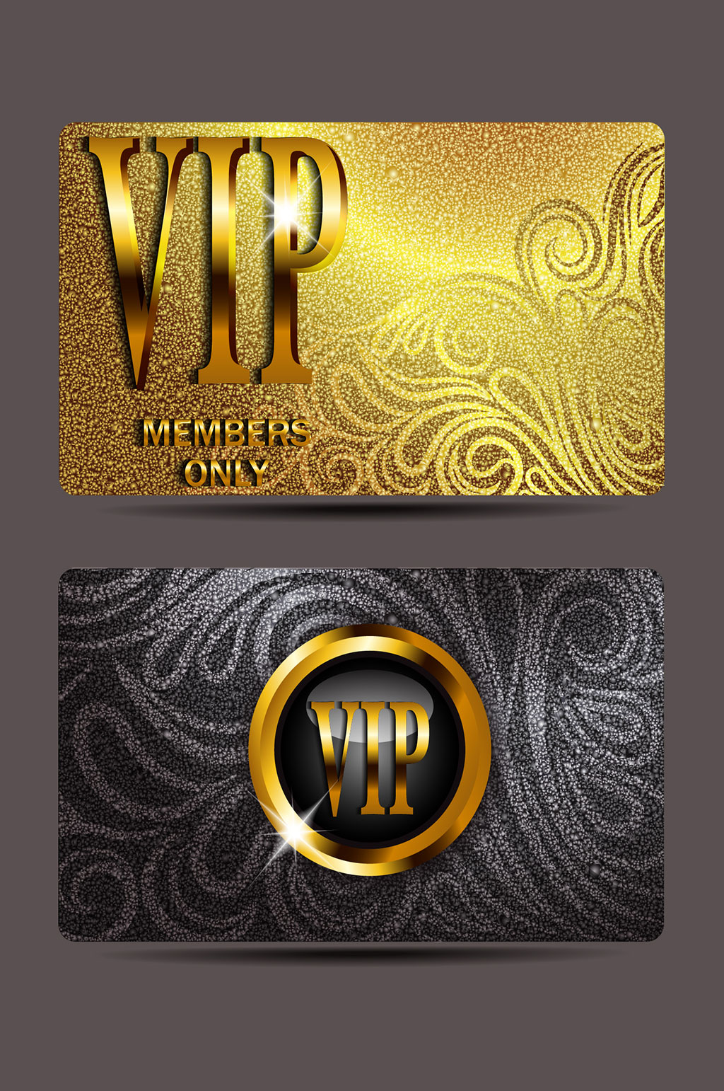 精品欧式花纹金属vip会员卡模板设计