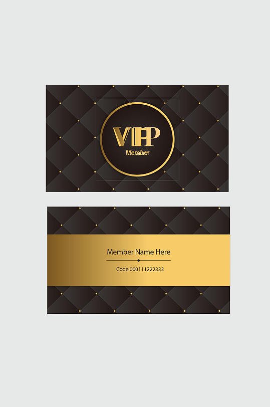 精品高端黑金vip卡模板设计
