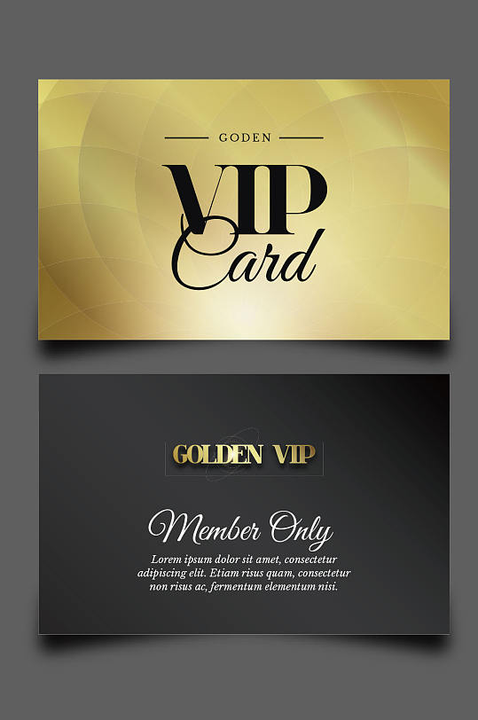 美容美发vip黑金卡模板设计