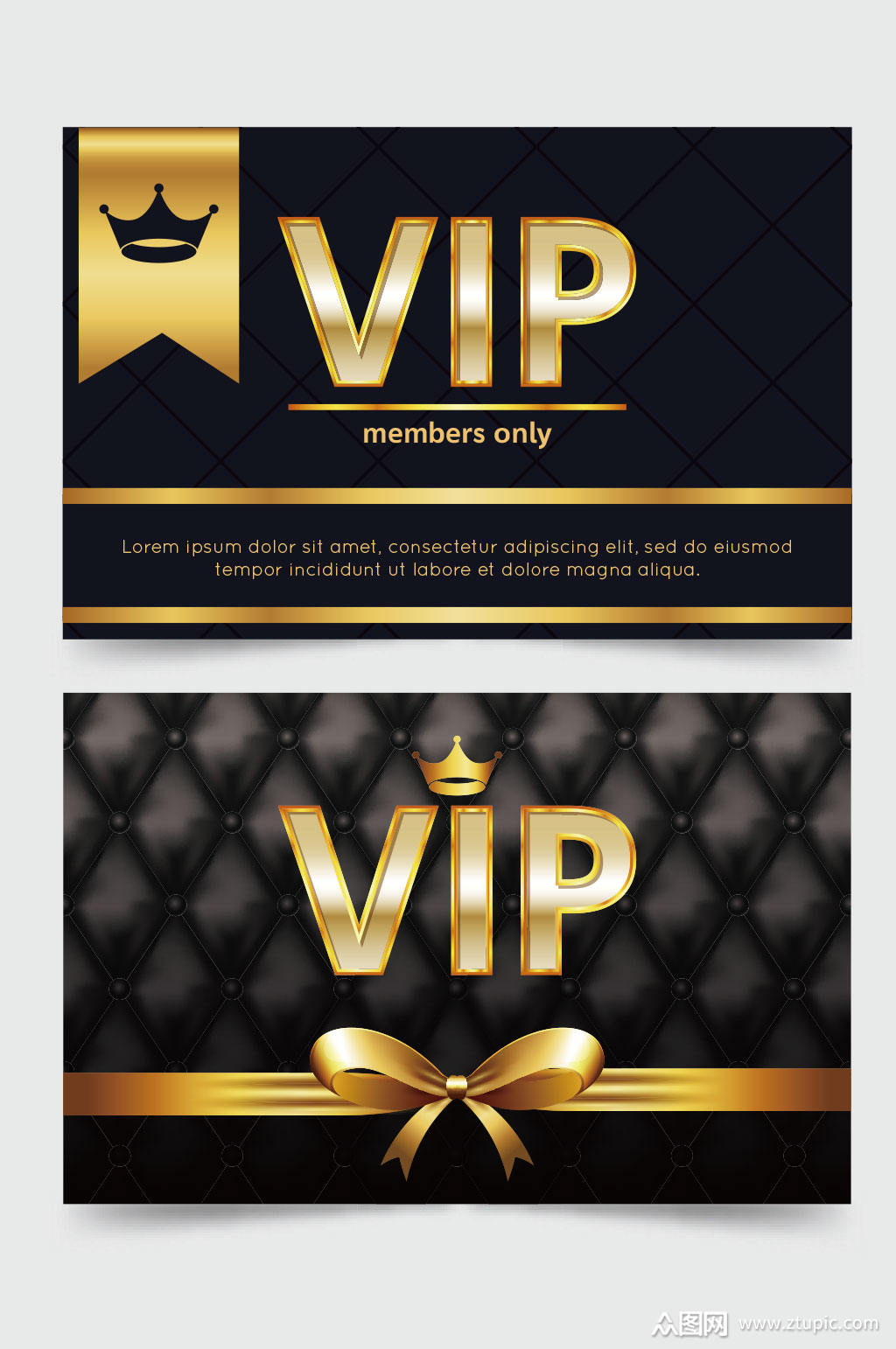 精品黑金饭店vip会员卡模板设计