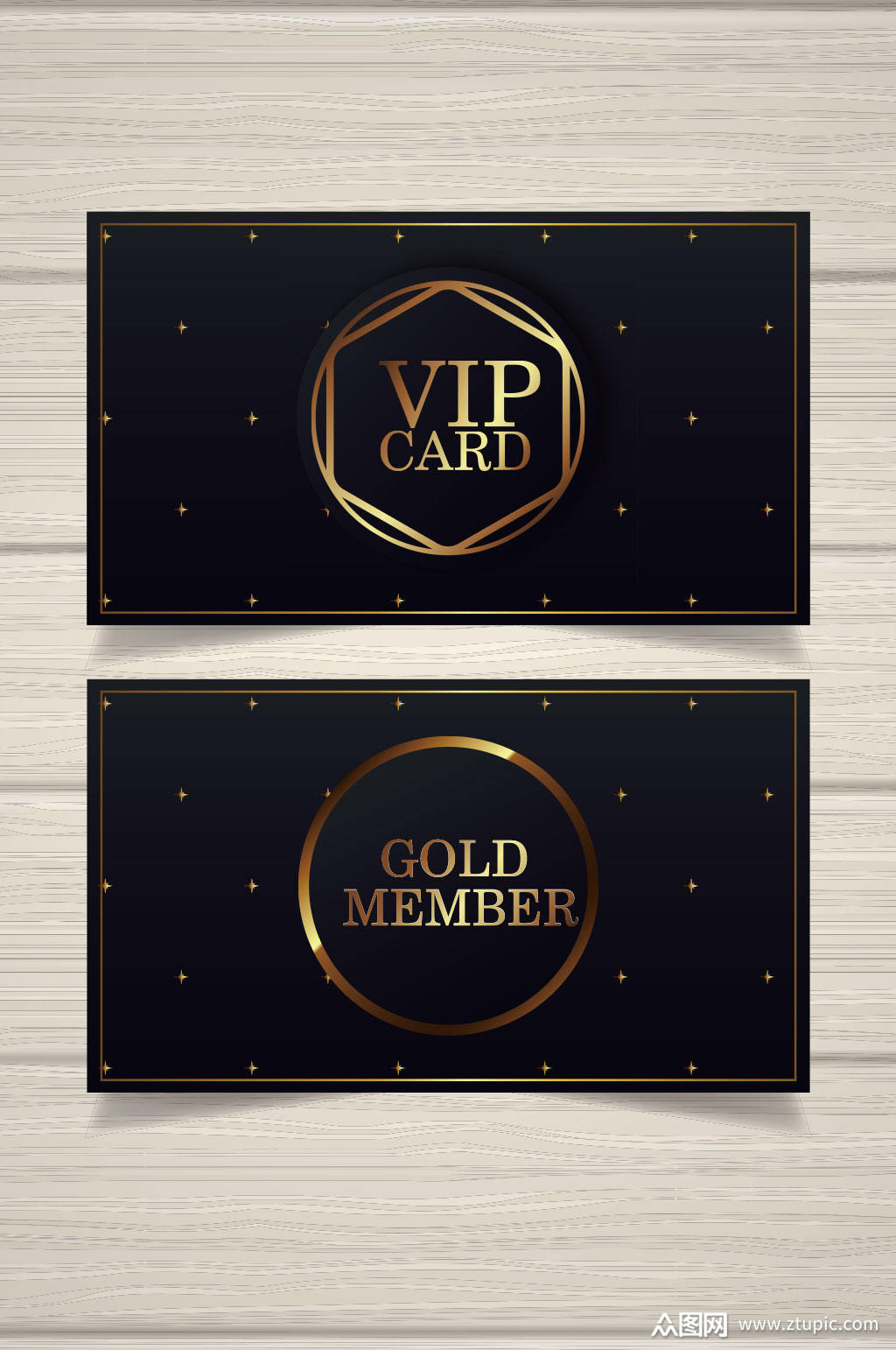 >黑金简洁vip贵宾卡模板设计