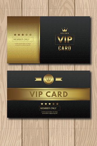 黑金奢华酒店VIP会员卡模板设计