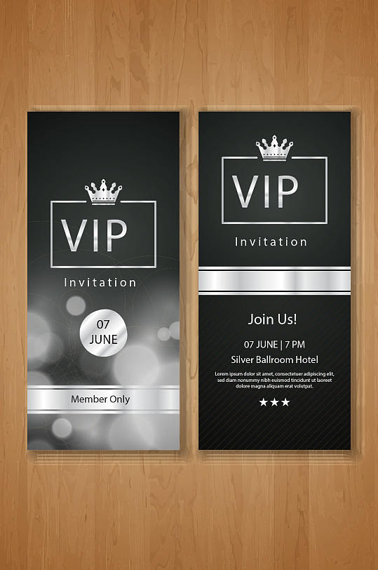 黑色高端vip会员卡模板设计