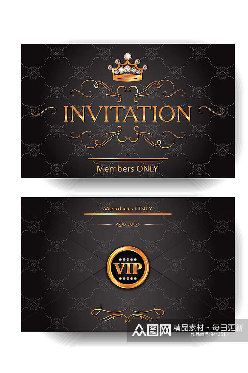 高端皇冠VIP会员卡模板设计素材