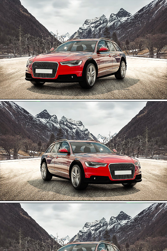 C4D超跑汽车模型海报-众图网