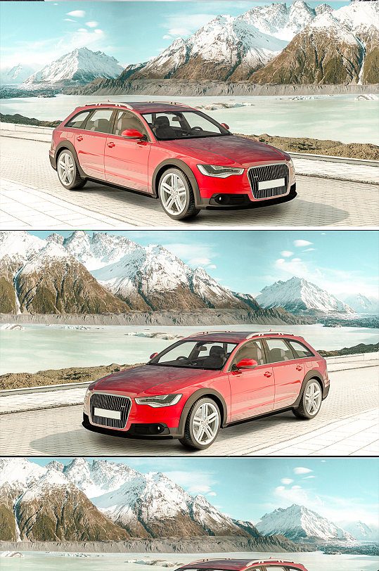 C4D超跑汽车模型海报-众图网