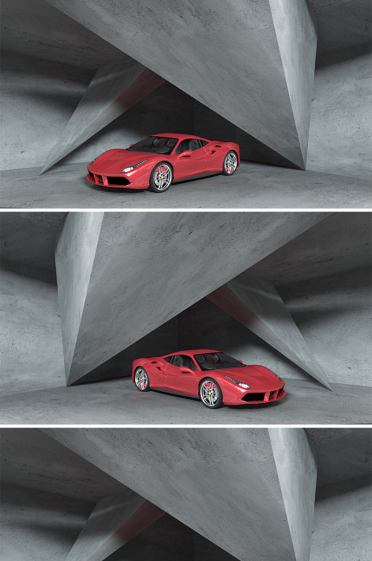 C4D超跑汽车模型海报-众图网