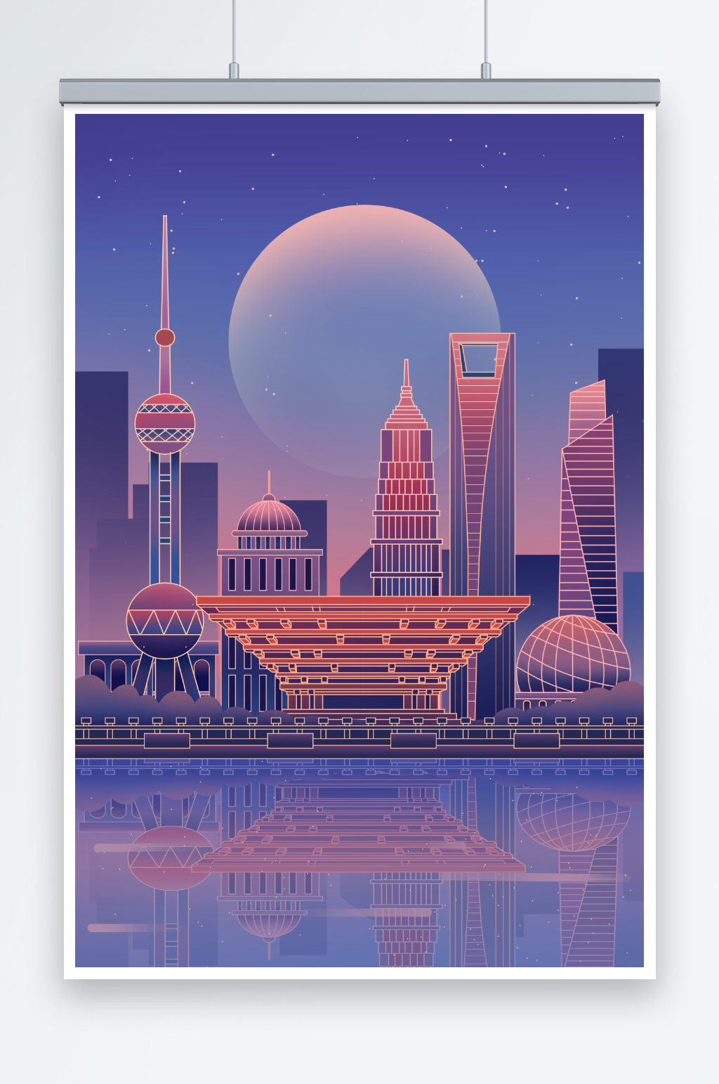 城市地标上海插画素材