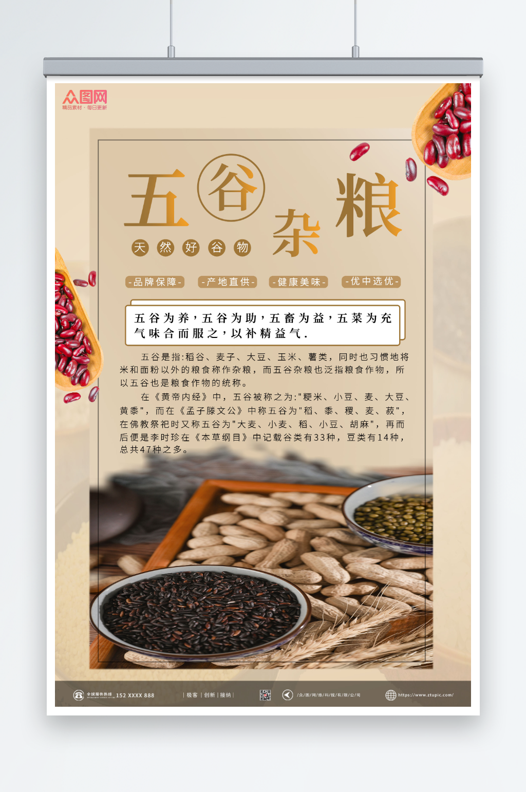 简约风五谷杂粮海报素材