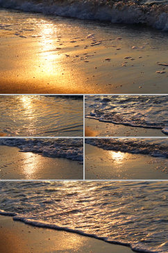 夕阳海浪实景拍摄