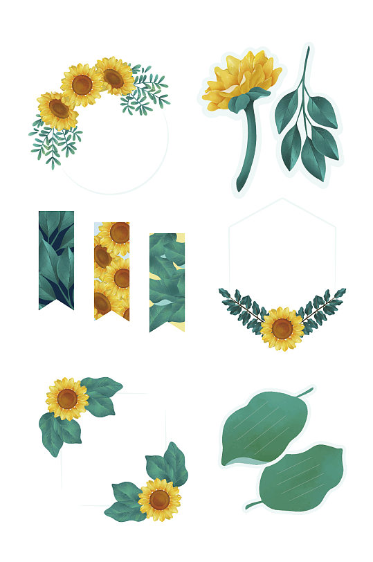 向日葵素材边框 高清向日葵素材边框免费下载 众图网